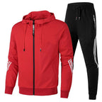 Men's two-piece tracksuit set, comfortable breathable cotton-polyester blend