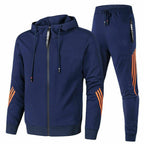 Men's two-piece tracksuit set, comfortable breathable cotton-polyester blend