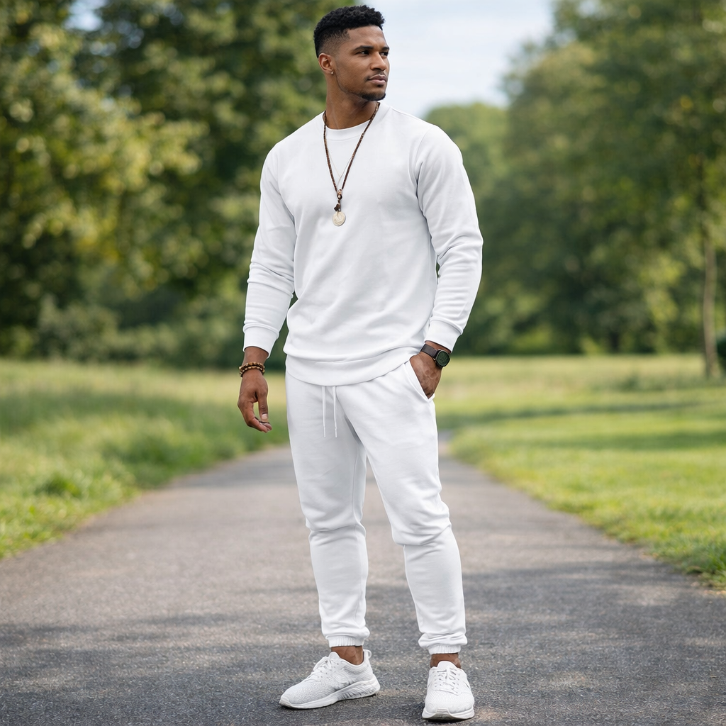 White / 5XL / Full Outfit (pants + sweater)