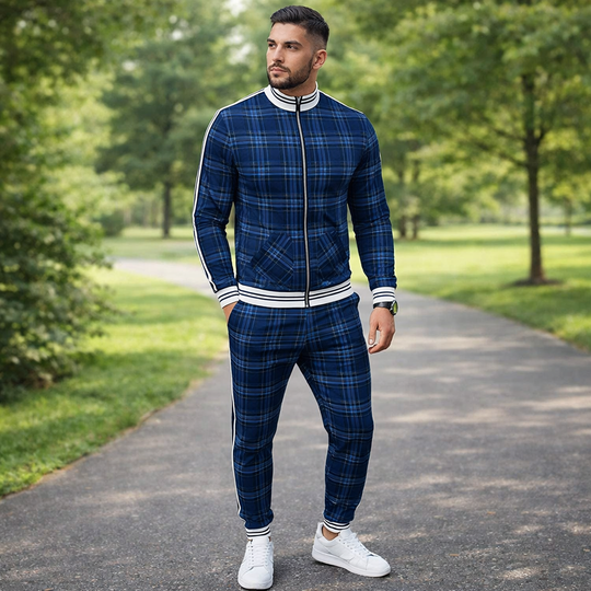 Men's Tracksuit - Slim Fit - Zip Jacket - Stripes