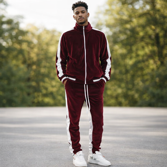 Classic Velvet - Men's Tracksuit - Continuous Zipper