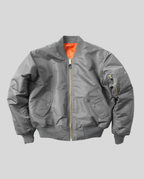 Women's bomber jacket hip length with ribbed trim and front zip, casual