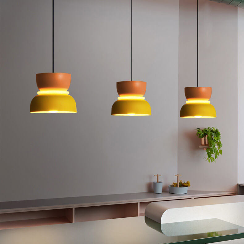 Nordic dome pendant light dual-tone zinc alloy LED 1-light ceiling fixture