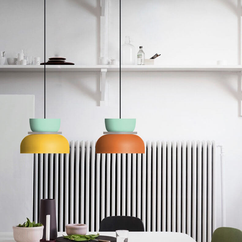 Nordic dome pendant light dual-tone zinc alloy LED 1-light ceiling fixture