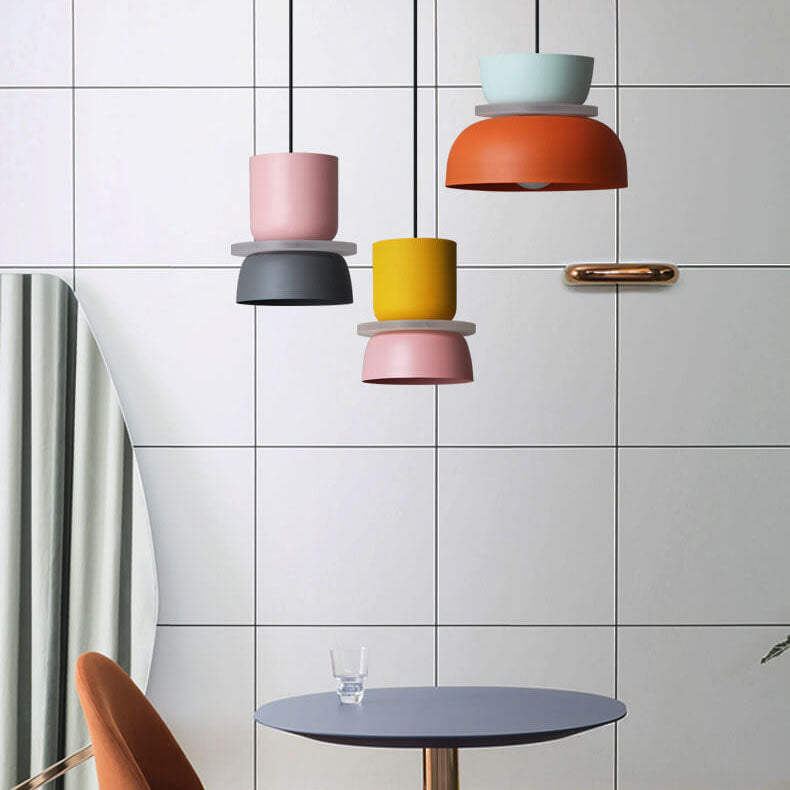 Nordic dome pendant light dual-tone zinc alloy LED 1-light ceiling fixture