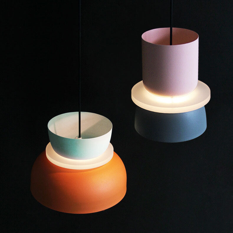 Nordic dome pendant light dual-tone zinc alloy LED 1-light ceiling fixture