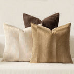 Bohemian rib stripe cushion cover soft woven polyester with zip closure