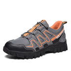 Safety shoes with steel toe cap, anti-slip puncture-resistant sole, breathable mesh upper