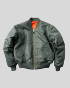 Women's bomber jacket hip length with ribbed trim and front zip, casual