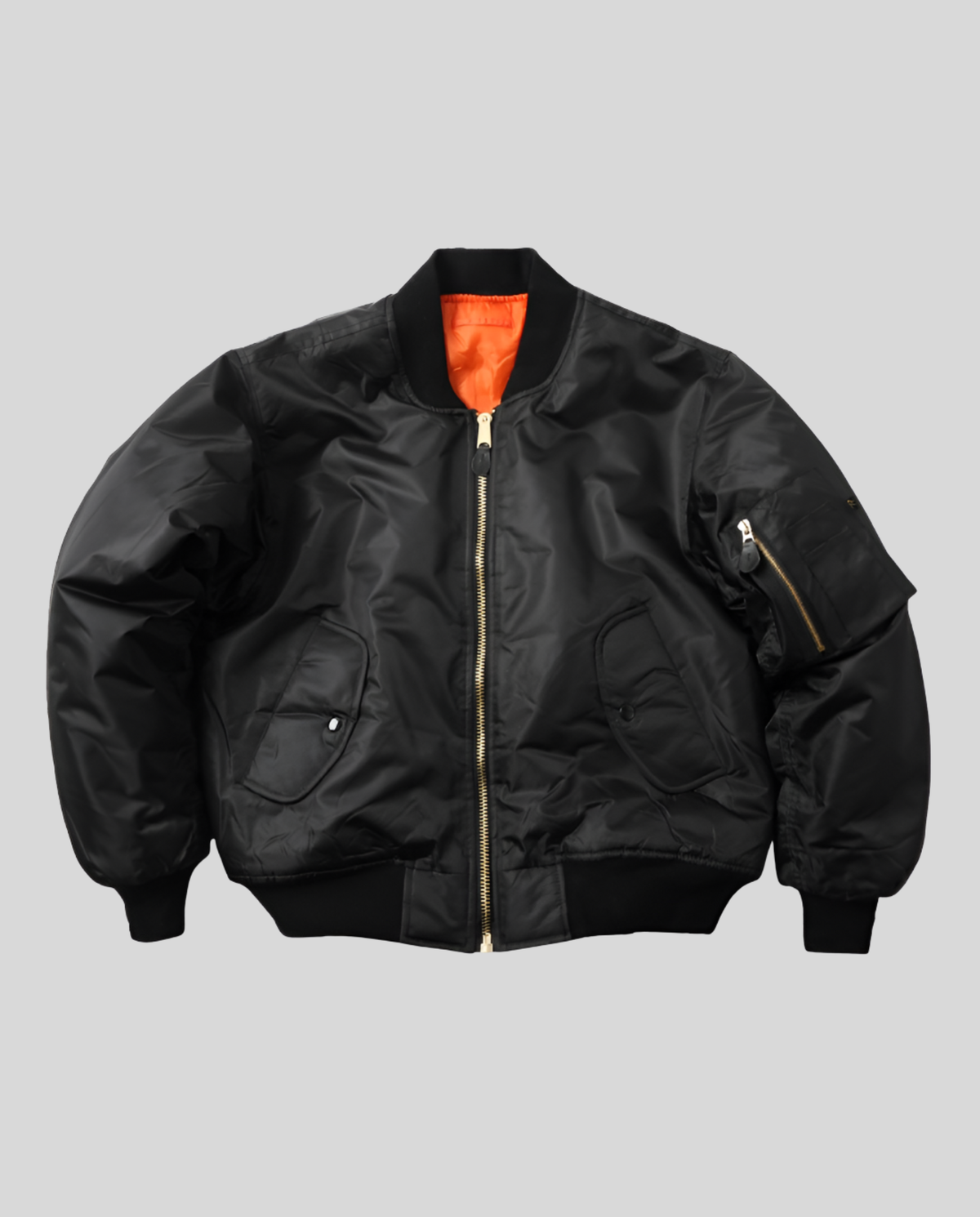 Women's bomber jacket hip length with ribbed trim and front zip, casual