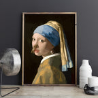 Funny bathroom wall poster, waterproof canvas, 15.7x11.4 inch