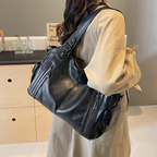 Women's vegan leather shoulder bag crossbody, multiple pockets everyday handbag