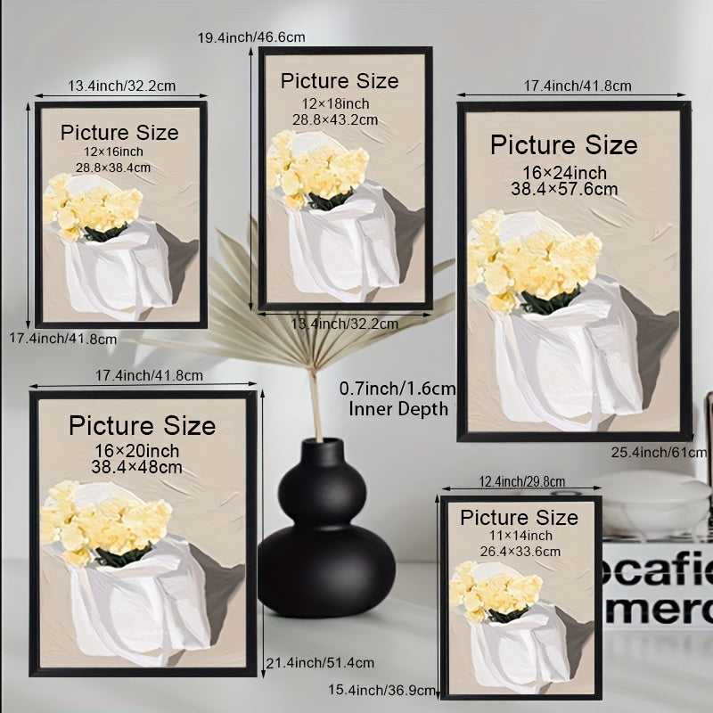 Black photo frame for wall and table display, classic design, set of 1 or 3