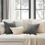 Bohemian rib stripe cushion cover soft woven polyester with zip closure