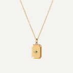 Photo locket necklace with birthstone detail gold and silver finish