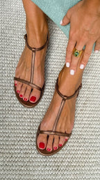 orthopedic sandals women | Minimalist Flat Open Toe T Strap Sandals
