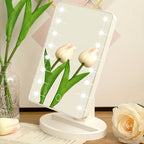 LED makeup mirror with 16 LEDs, touch control and adjustable brightness, USB powered