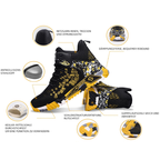 Safety shoes with steel toe and anti-puncture Kevlar sole, ankle protection, EN ISO 20345