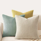 Bohemian rib stripe cushion cover soft woven polyester with zip closure
