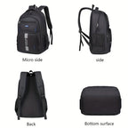Men full grain leather backpack with buckle closure and adjustable straps