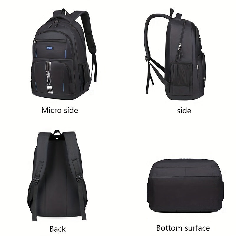 Men full grain leather backpack with buckle closure and adjustable straps