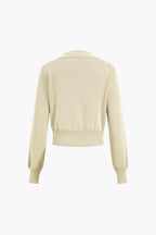 Women 2 piece knit blazer skirt set ribbed with gold button detail