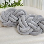 Plush button ball cushions set of 2, decorative knot design for sofa and bed