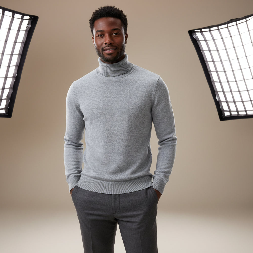 Classic Turtleneck Sweater Men – Timeless Slim Knit