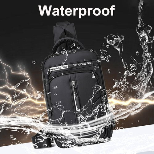 Anti-theft water-resistant backpack with USB charging port fits laptops up to 15.6 inches