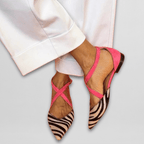 Women strappy ballet flats with crisscross strap detail in multiple colors