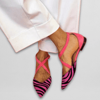 Women strappy ballet flats with crisscross strap detail in multiple colors