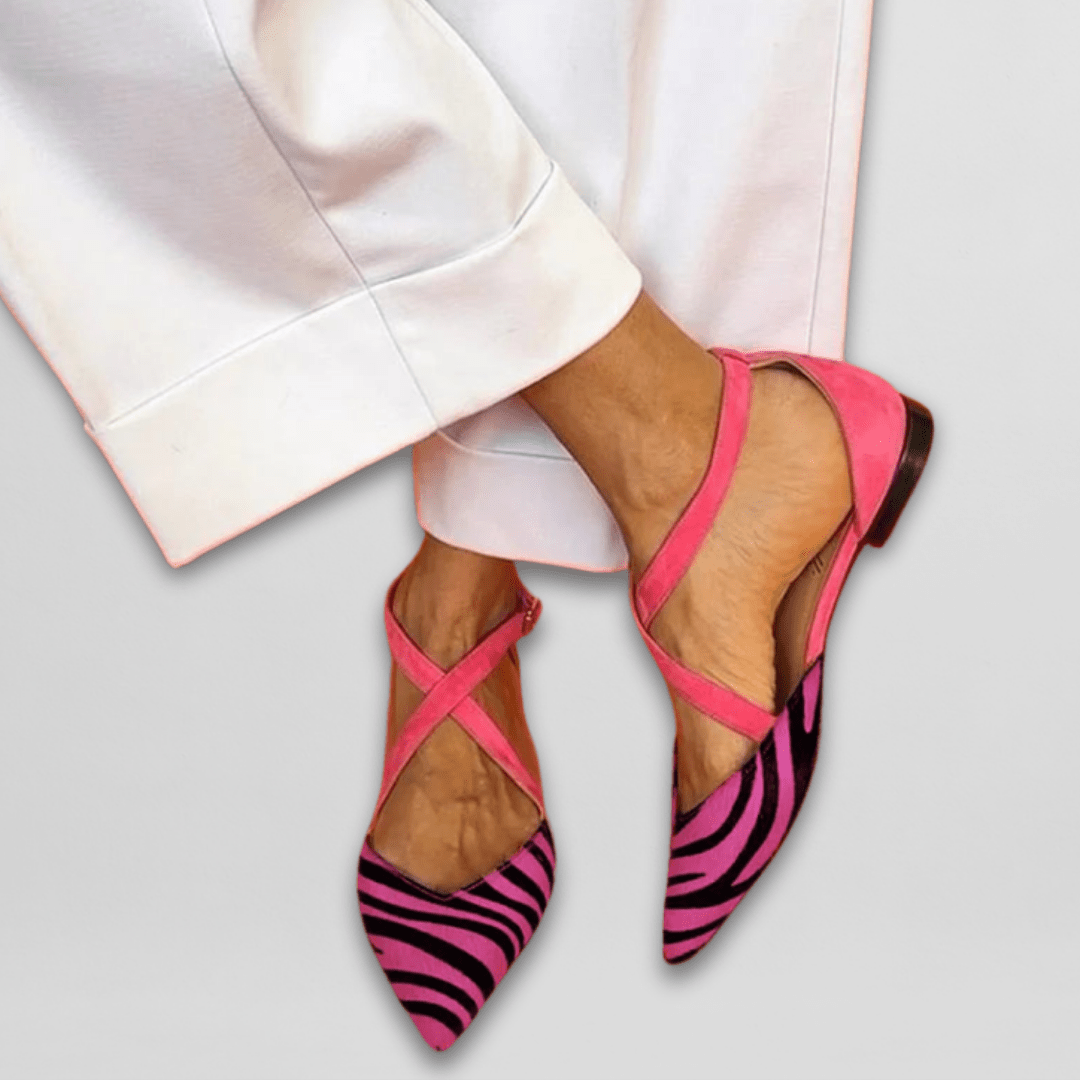 Women strappy ballet flats with crisscross strap detail in multiple colors