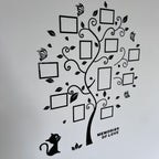3D acrylic photo tree wall decor, self-adhesive family photo frame display