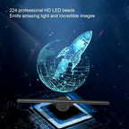 3D Hologram LED Fan Projector with adjustable brightness and multi-sync display