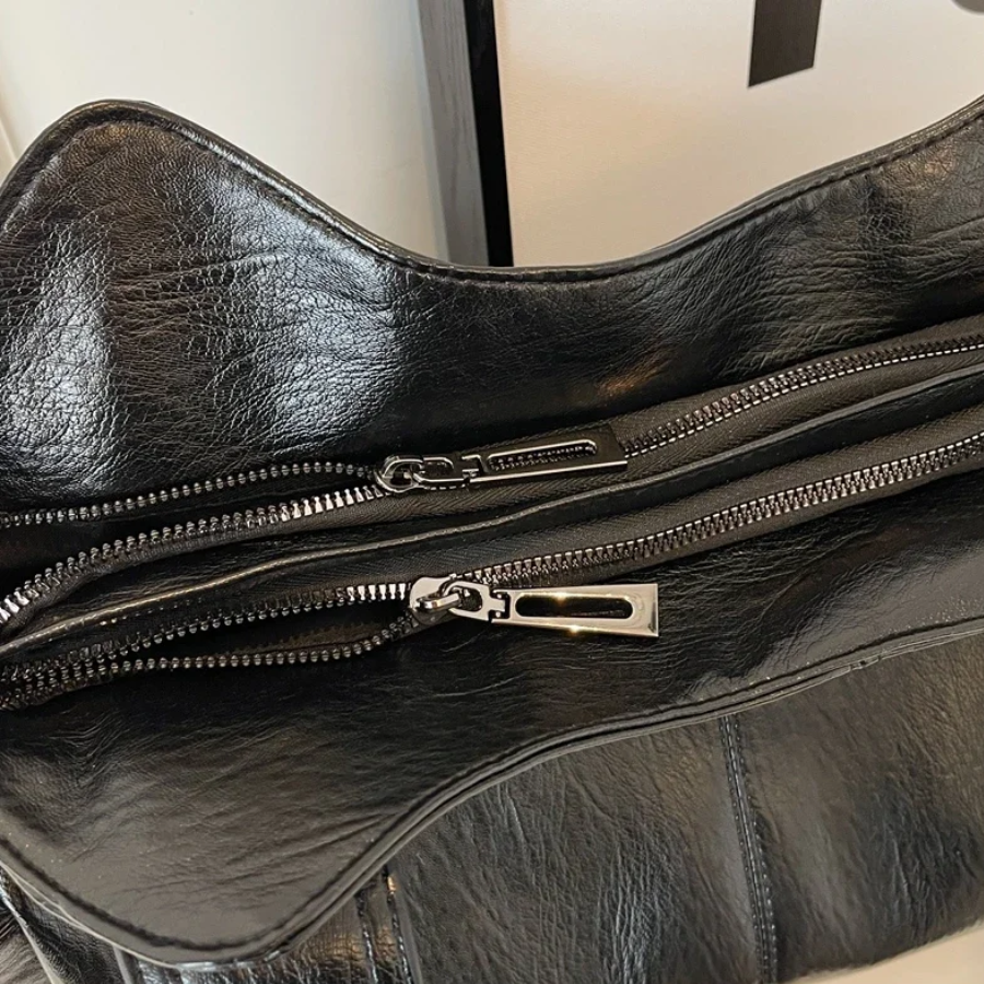Women's vegan leather shoulder bag crossbody, multiple pockets everyday handbag