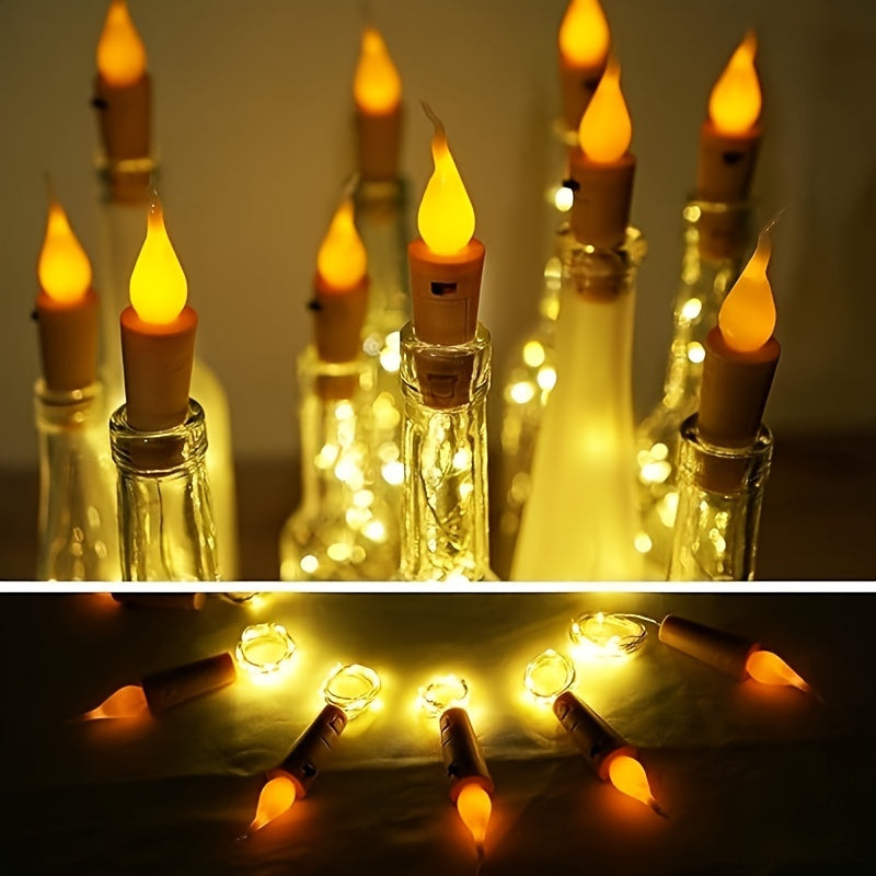 LED bottle lights battery-powered cork design 10 pack for Christmas and party decoration