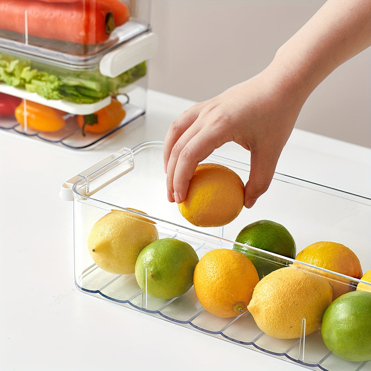 Refrigerator storage box food-safe PET container single and double layer