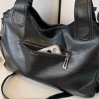 Women's vegan leather shoulder bag crossbody, multiple pockets everyday handbag