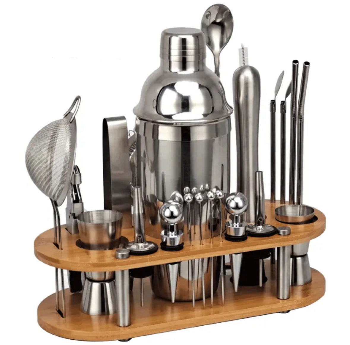 23-piece professional bartender set stainless steel cocktail kit with shaker and tools