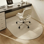 Office chair mat with non-slip backing for floor protection, polyester fleece geometric design