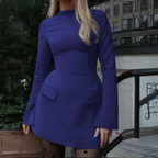 Women long sleeve bodycon mini dress fitted silhouette available in multiple colours