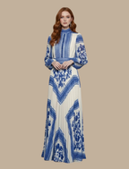 Women's pleated maxi evening dress, formal flowy style for weddings and events