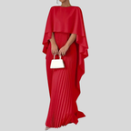 Women batwing sleeve maxi dress flowing silhouette full length