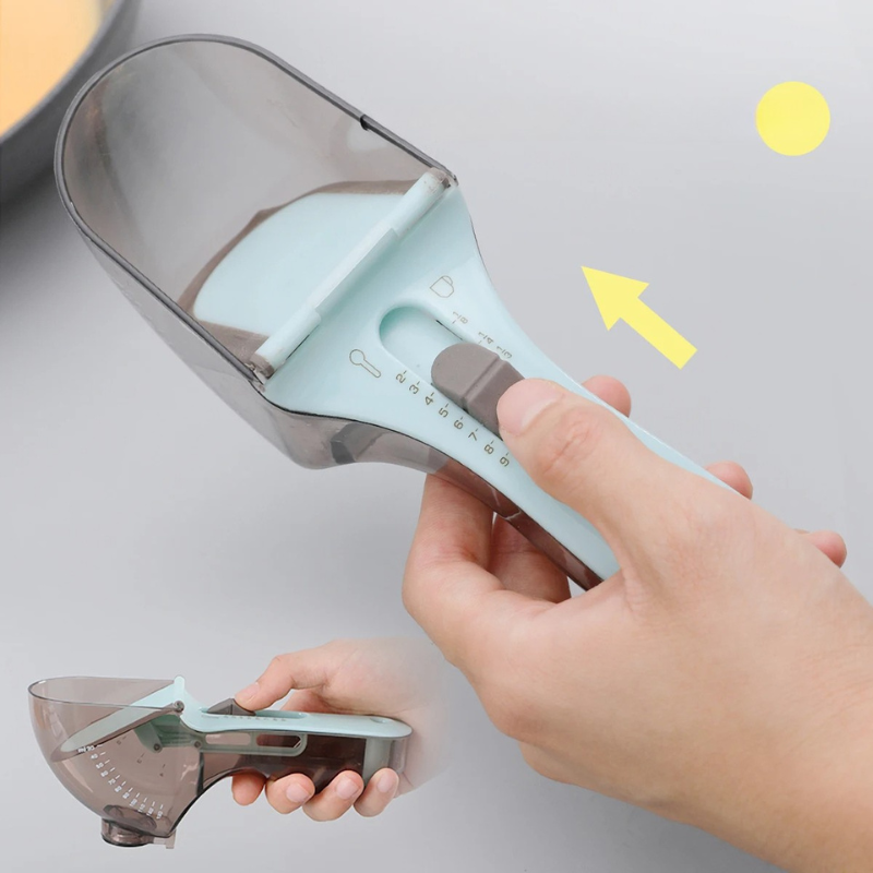 2 Piece Adjustable Measuring Cup and Measuring Spoon Set BPA-free with magnetic storage