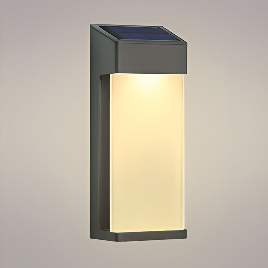 Solar wall lamp black IP44 waterproof warm white LED outdoor 2 pack