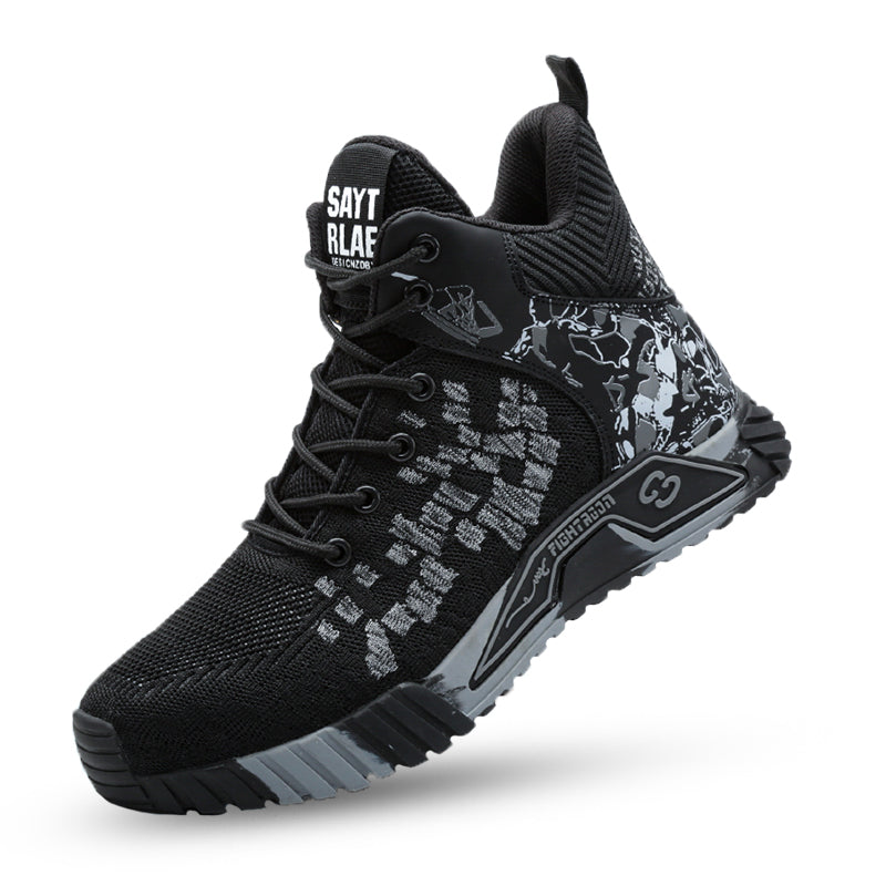 Safety shoes with steel toe and anti-puncture Kevlar sole, ankle protection, EN ISO 20345