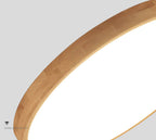 Flush mount ceiling light Nordic solid wood round LED 30CM ultra-thin