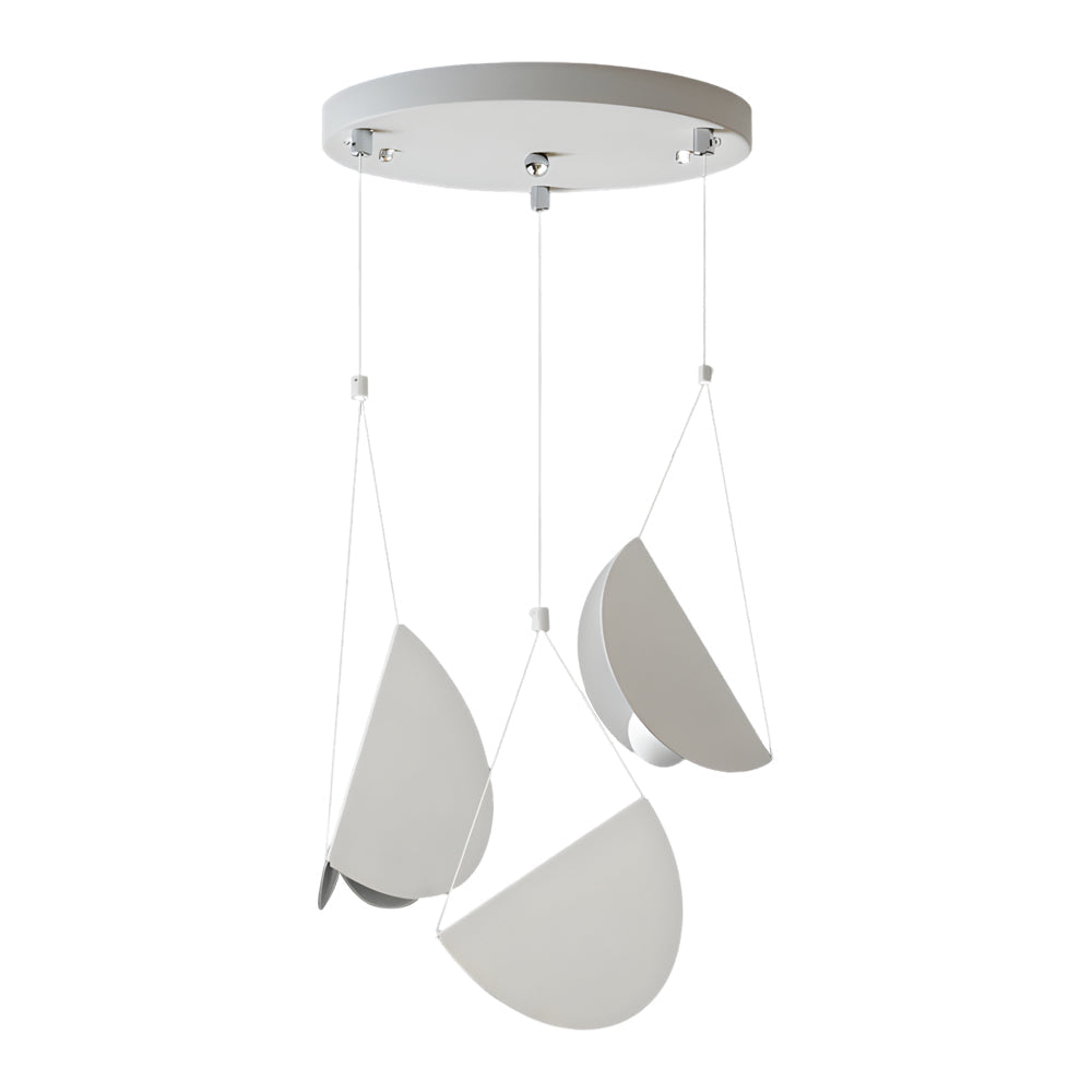 Minimalist white half-moon pendant lamp, 1/3/6-light crescent ceiling light