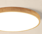 Flush mount ceiling light Nordic solid wood round LED 30CM ultra-thin