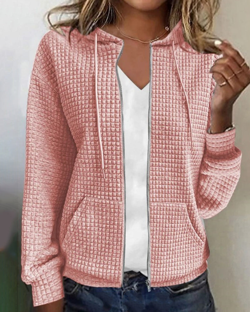 Women's casual jacket with pockets and modern fit, premium cotton blend